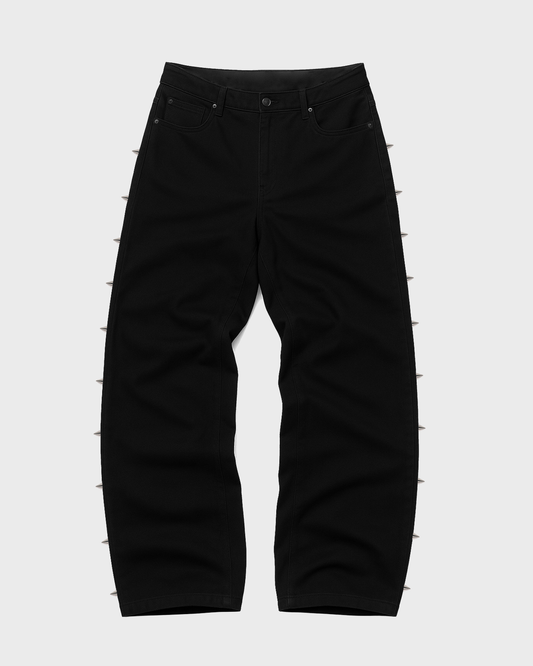 SPIKED DENIM PANTS